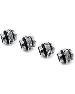 XSPC G1/4" 5mm Male to Male Fitting, Chrome, 4-Pack