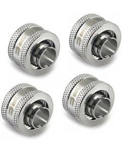 XSPC G1/4" to 3/8" ID, 1/2" OD Compression Fitting V2 for Soft Tubing, Chrome, 4-Pack