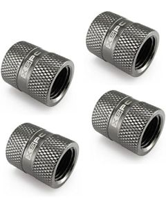 XSPC G1/4" Female to Female Rotary Fitting, Black Chrome, 4-pack