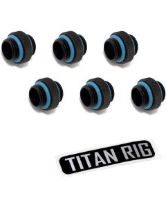 XSPC G1/4" 5mm Male to Male Fitting, Matte Black, 6-Pack